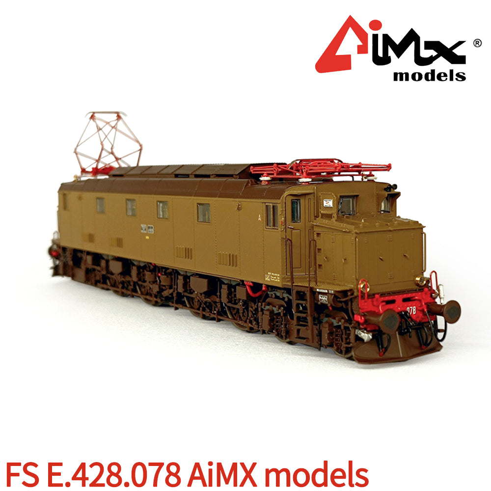 【Pre-Order】AimX Models Locomotiva Elettrica FS E 428 078 Ansaldo cassa d'origine - Deposito Milano Sm.to – H0 1/87 AX2001 Castano Isabella Era IIIb-IVa